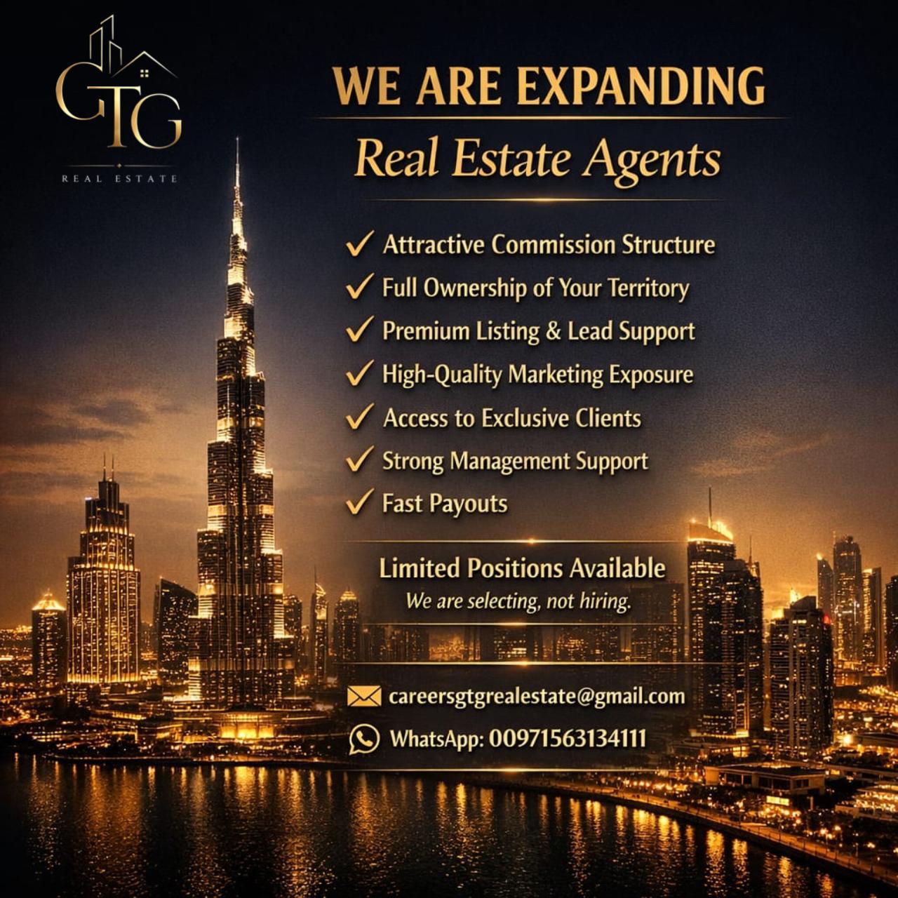 Real Estate Agent  required in UAE