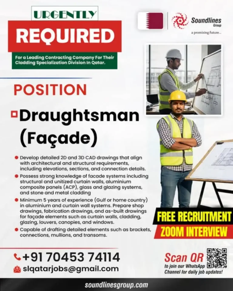 required Draughtsman in Qatar