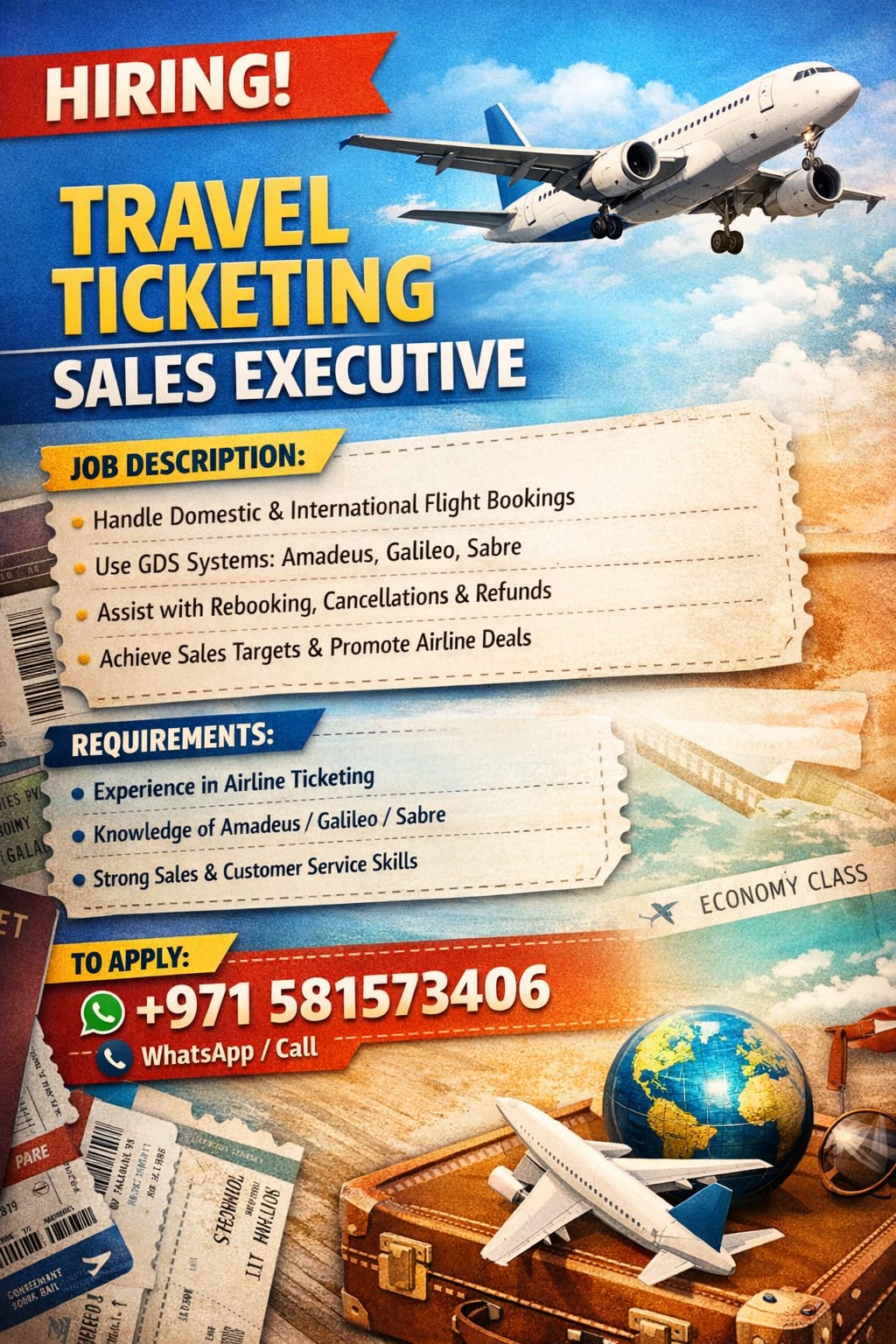 Sales Executive required in UAE