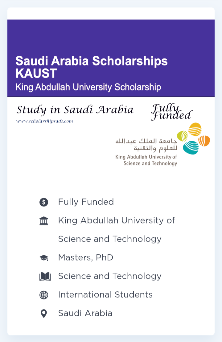 scholarship opportunities for King Abdullah University