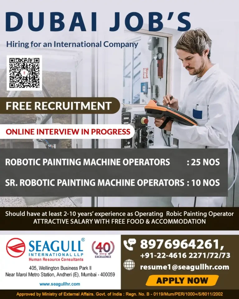Seagull International LLP – Robotic Painting Machine Operators