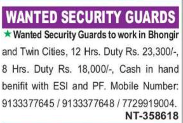 Security Guards job opportunity