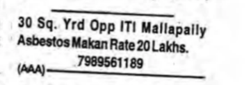 Semi-Permanent Budget House for sale in Hyderabad