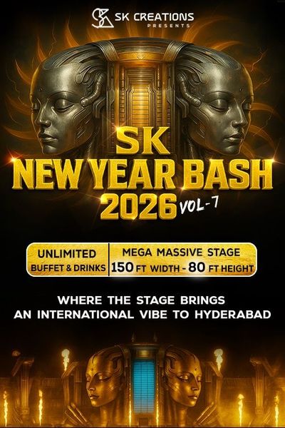 🌟 **SK NEW YEAR BASH 2026 – Hyderabad’s Biggest Open-Air Celebration** 🌟