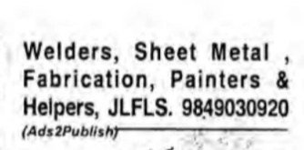 Staff Required - HYD
