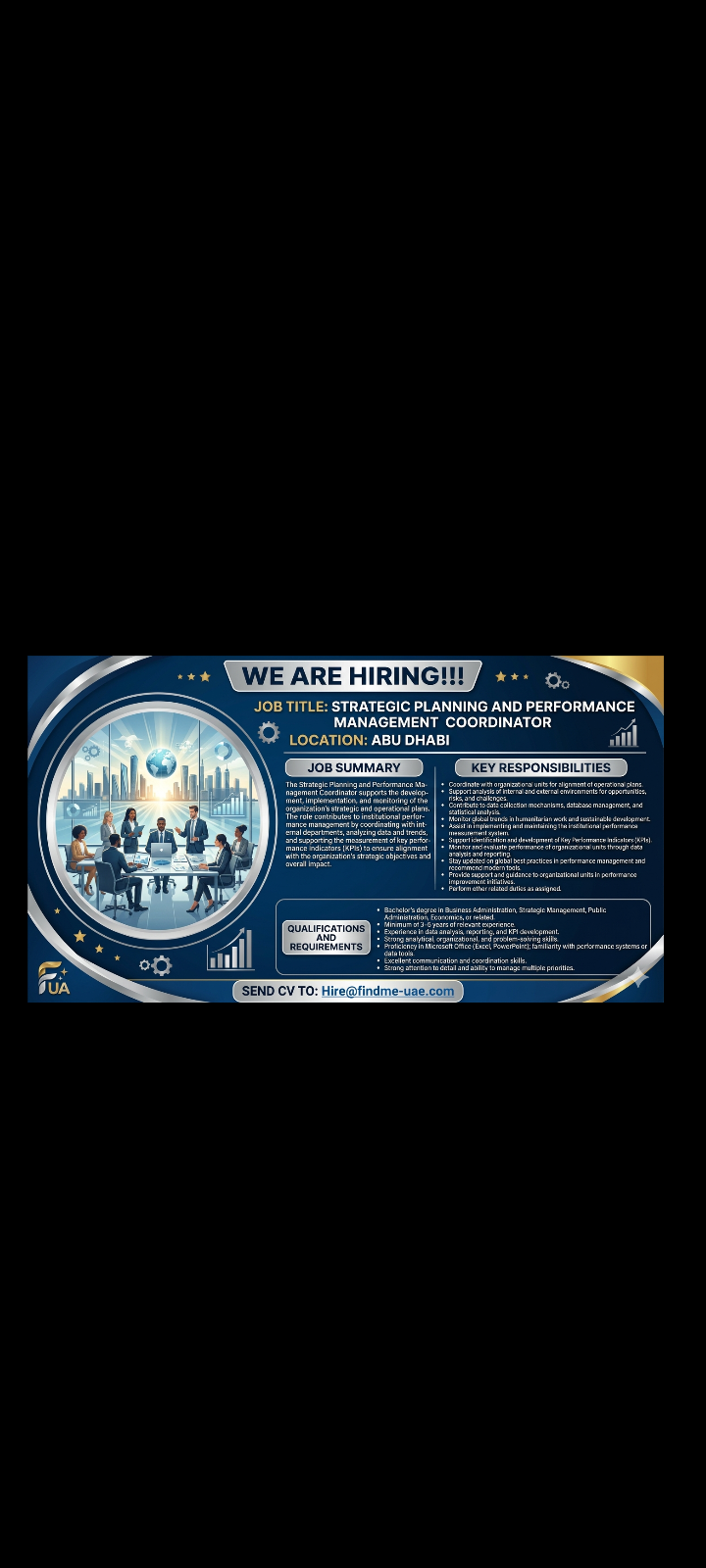 Strategic Planning & Performance Coordinator  required in Abu Dhabi