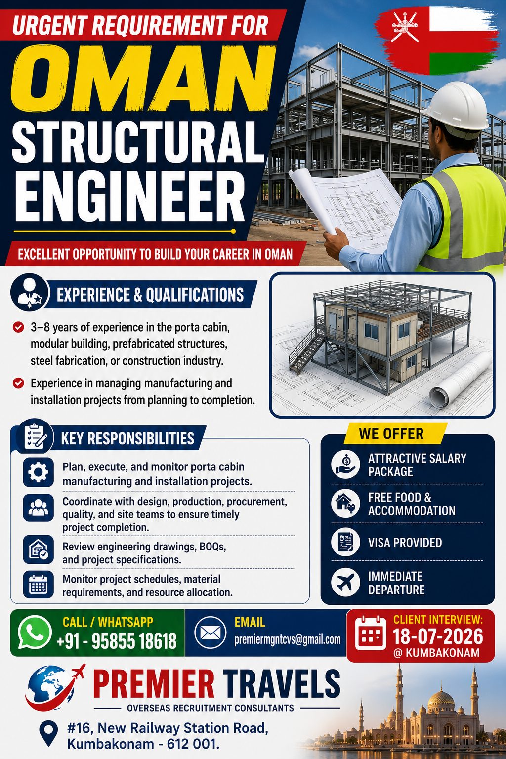 Structural Engineers Required in Oman