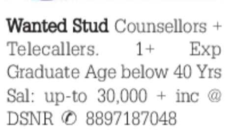 Student Counsellors & Telecallers required in Hyderabad
