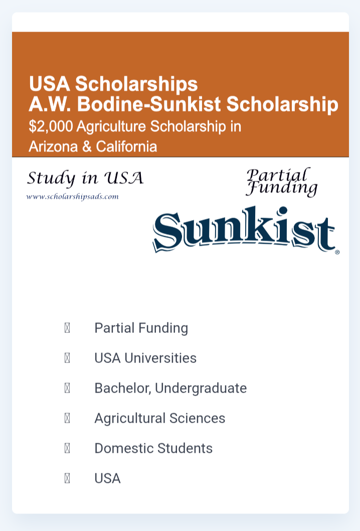 sunkist scholarship offer