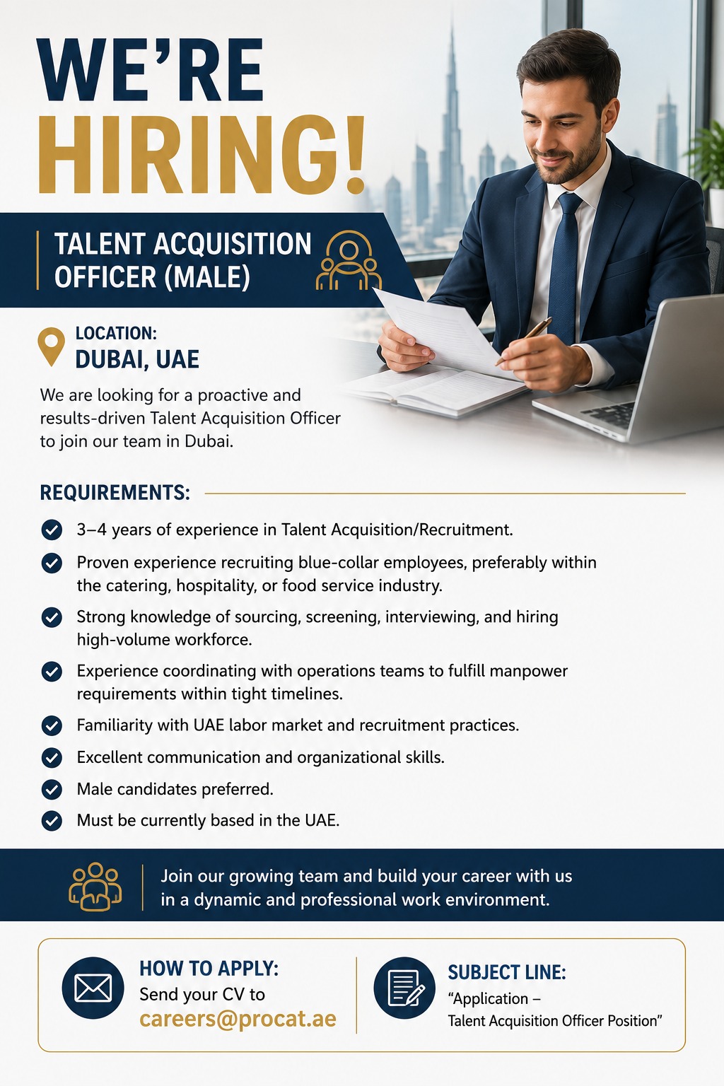 Talent Acquisition Officer  required in Dubai