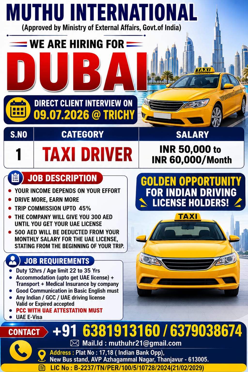 Taxi Driver required in Dubai 🇦🇪