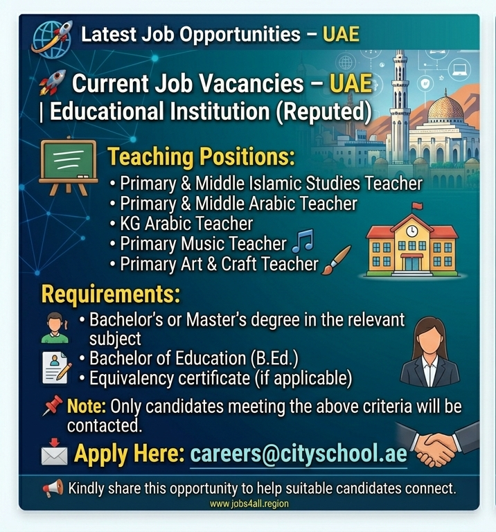 teachers required in UAE