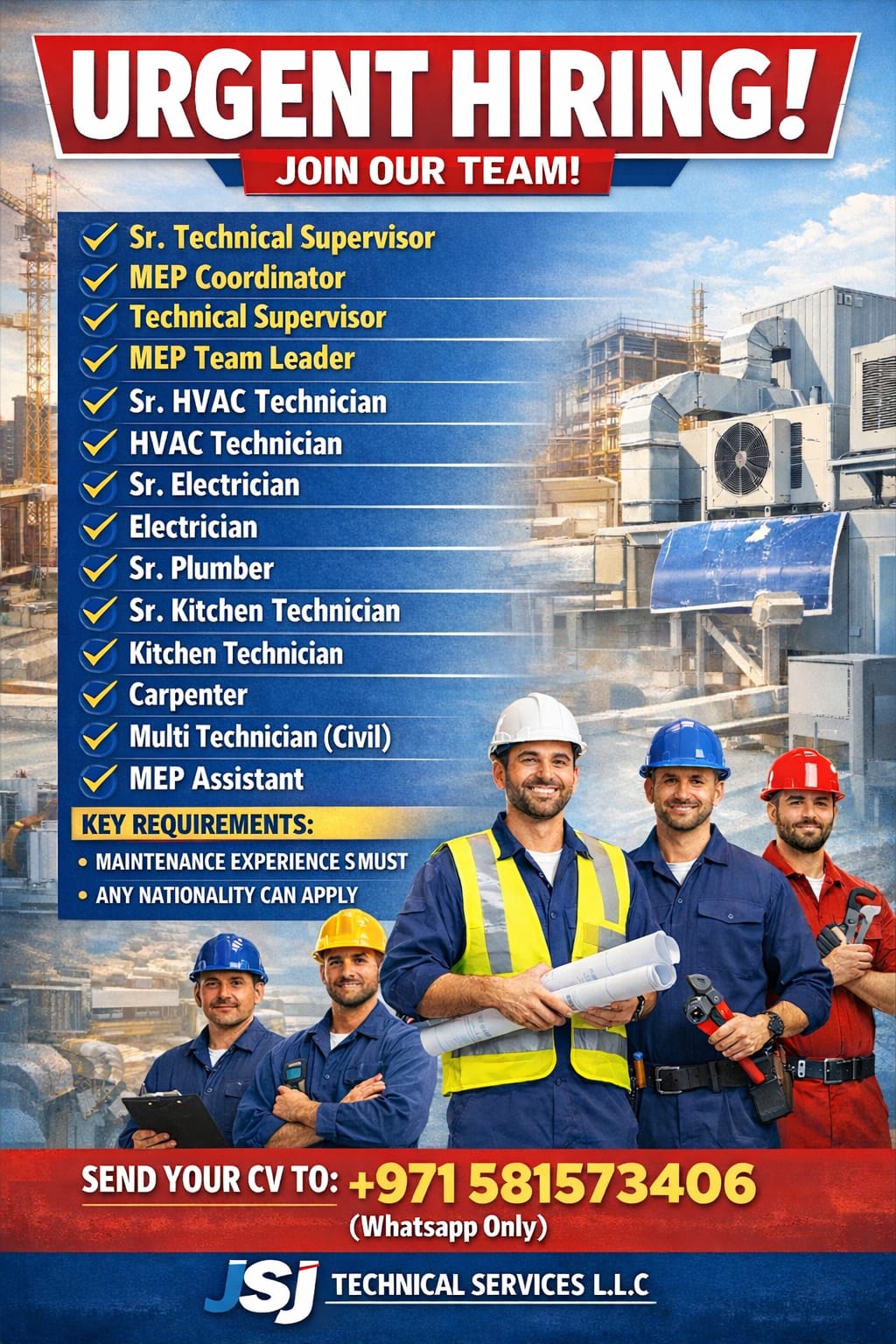 Technician required in UAE