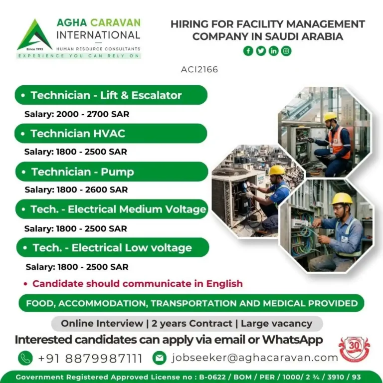 Technicians Required in Saudi Arabia 🇸🇦⚙️