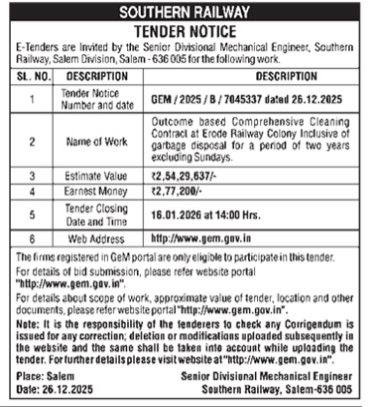 TENDER NOTIFICATION