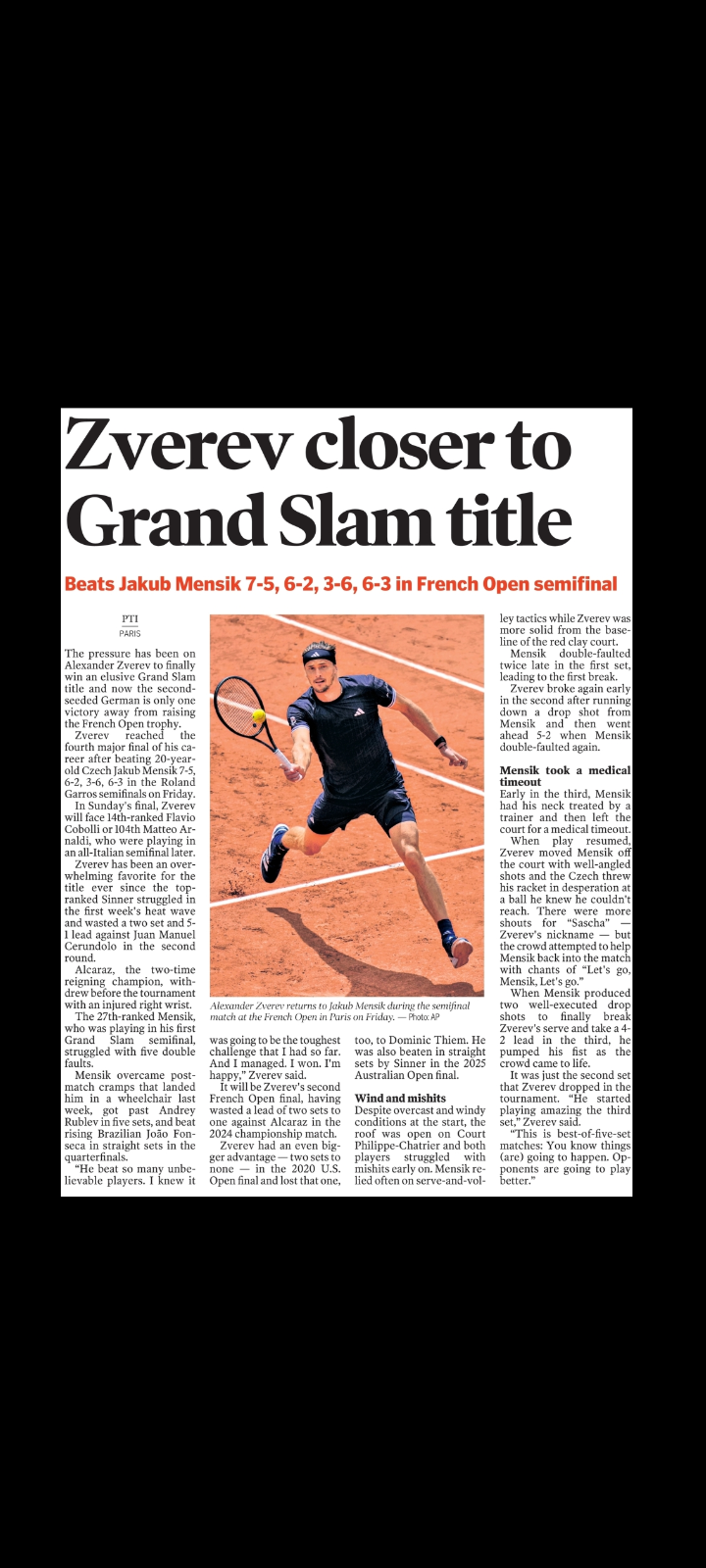 🎾 Tennis News (French Open)