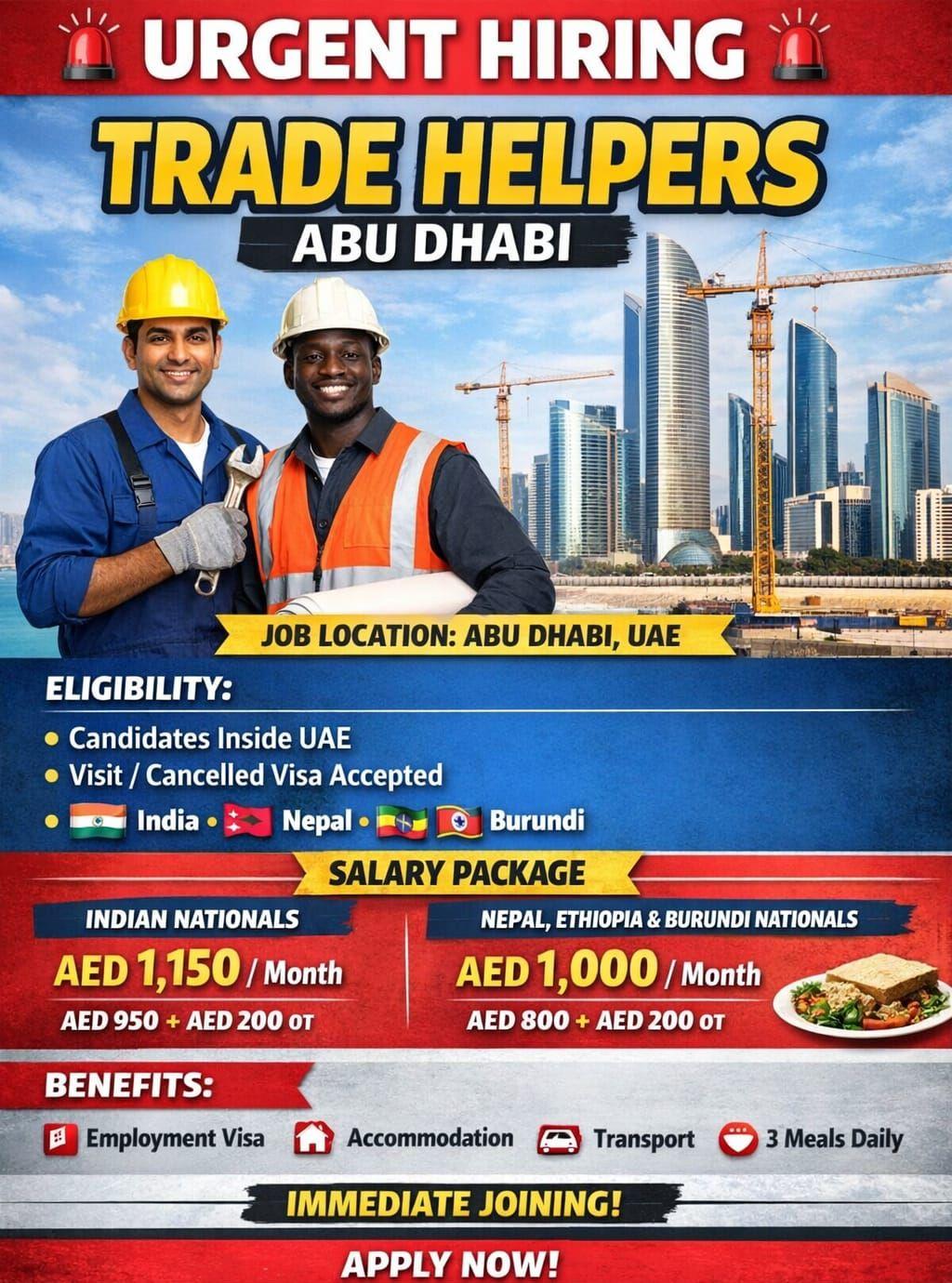Trade helpers required in UAE