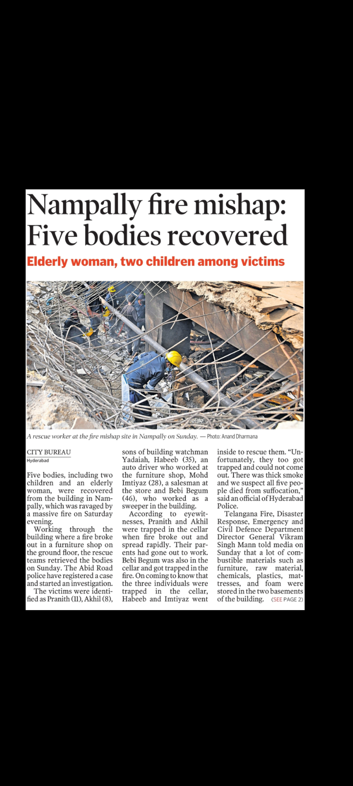 Tragedy at Nampally: Five Lives Lost in Furniture Shop Fire 🕯️🥀