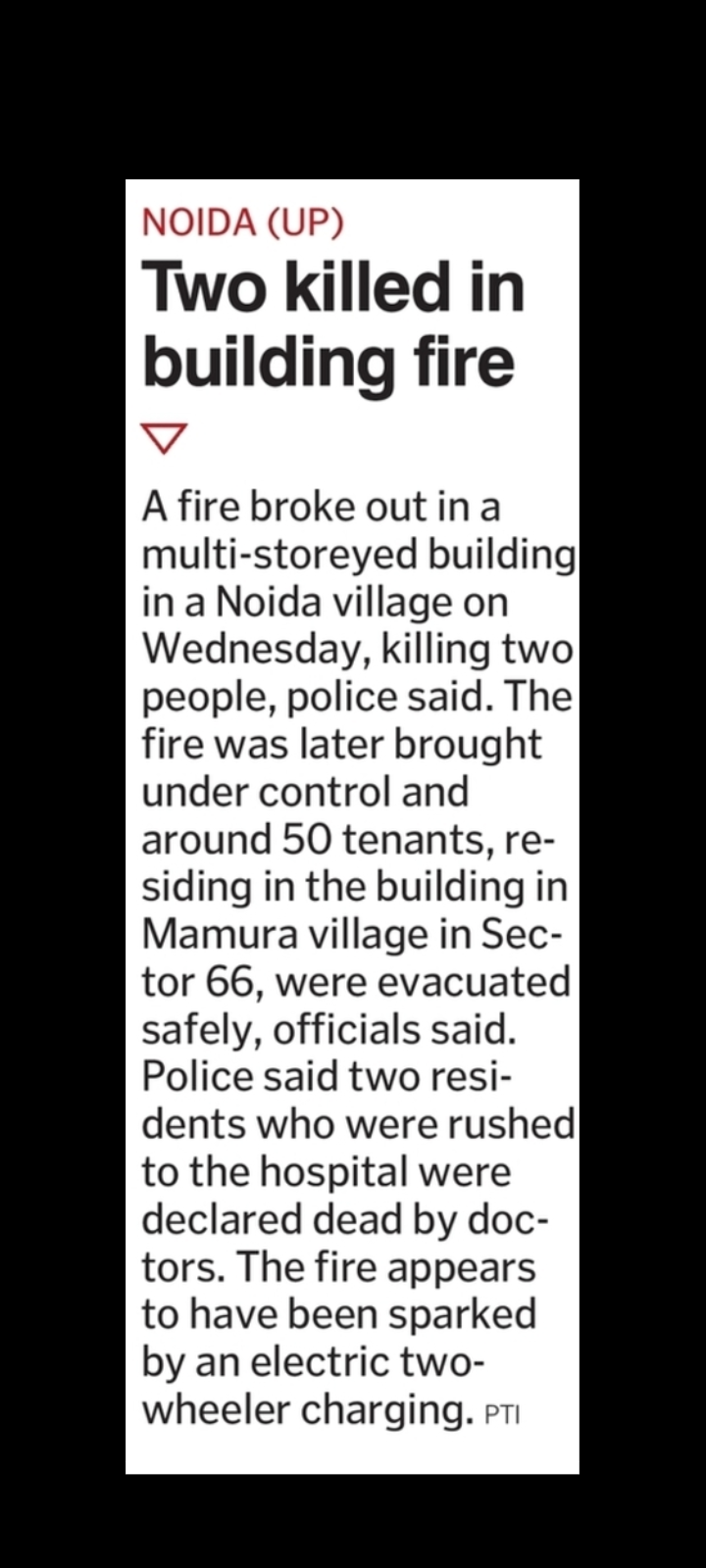 Two Killed in Building Fire