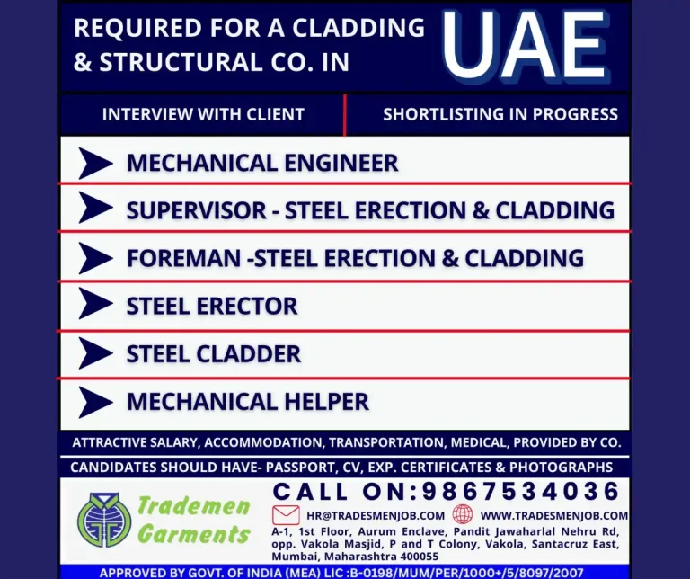 UAE: Cladding & Structural Company (Engineering & Technical Roles)