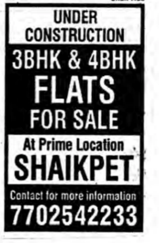 Under Construction 3 BHK & 4 BHK for sale in Shaik pet