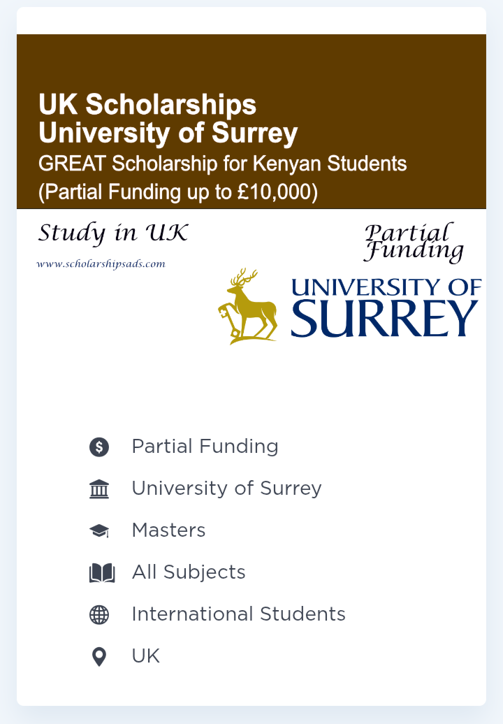 University of Surrey GREAT Scholarship