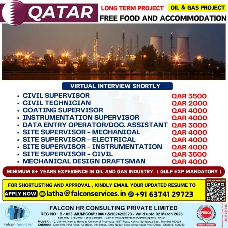 📢 Urgent Recruitment for Qatar (Multiple Vacancies) 🇶🇦