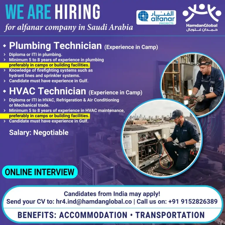 urgent required technician in Saudi Arabia