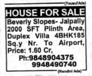villa for sale in Hyderabad