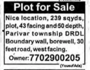 West-Facing Township Plot for sale in Hyderabad