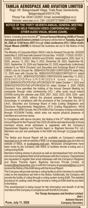 37 ANNUAL GENERAL MEETING