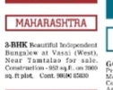 3BHK BUNGALOW FOR SALE -vasai