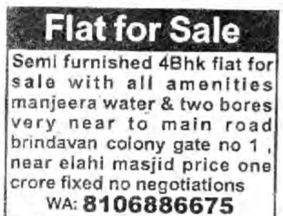4BHK FLAT FOR SALE