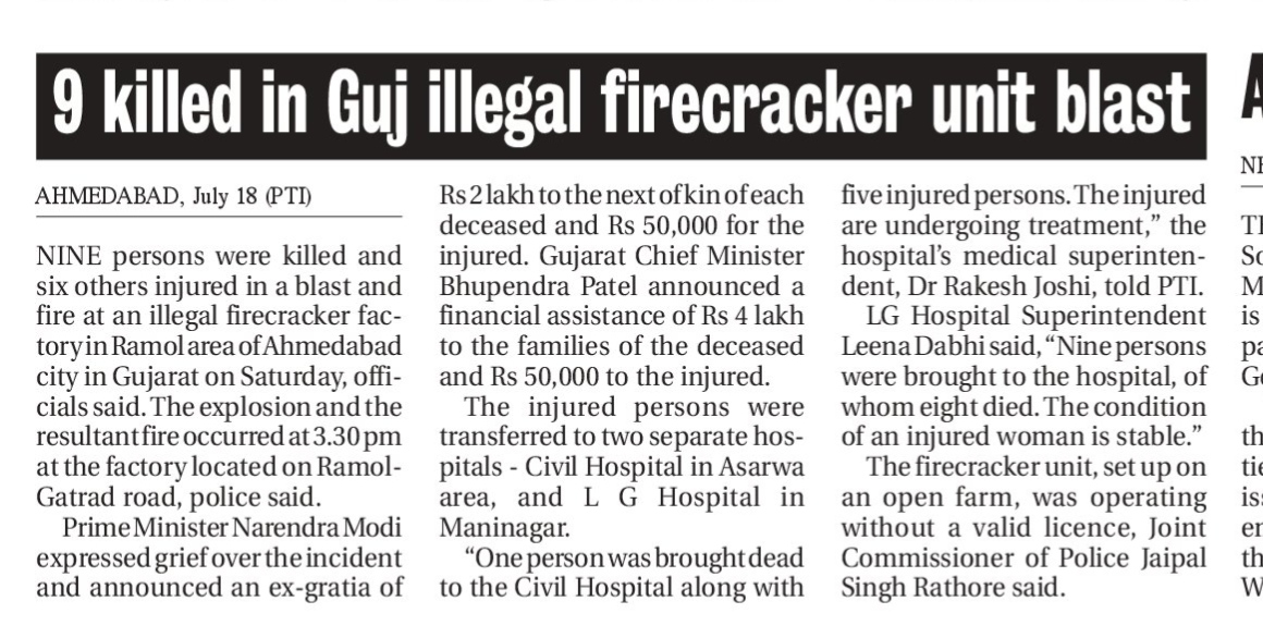 9 Dead and 6 Injured in Illegal Firecracker Factory Explosion in Ahmedabad