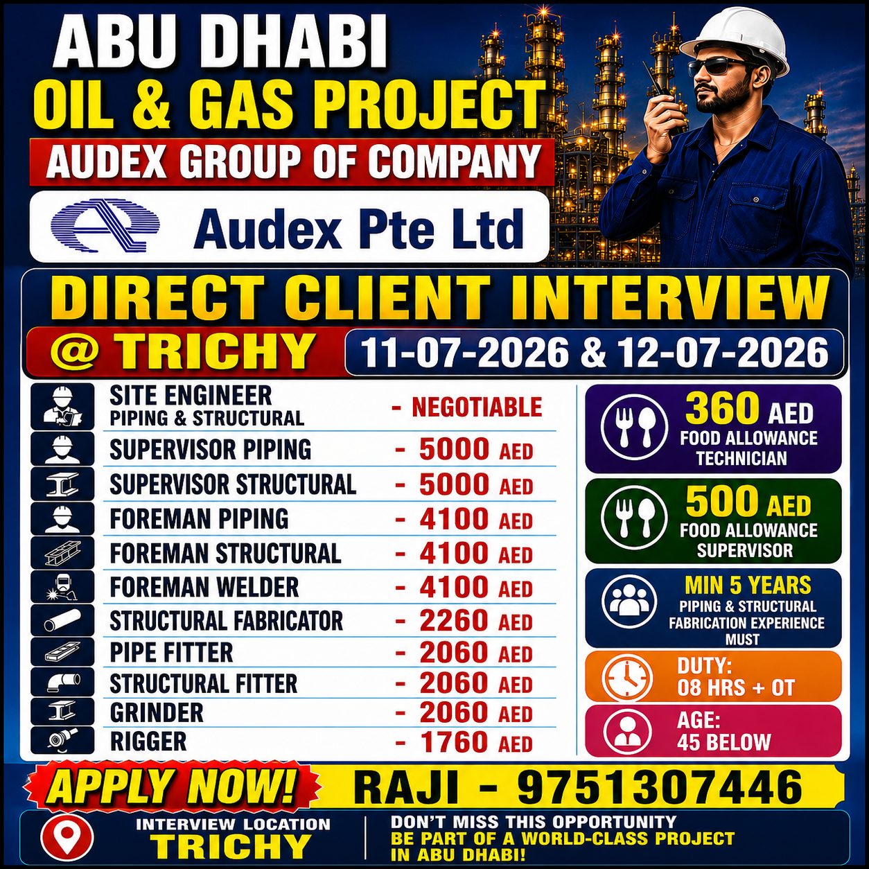 ABU DHABI OIL AND GAS COMPANY IS HIRING