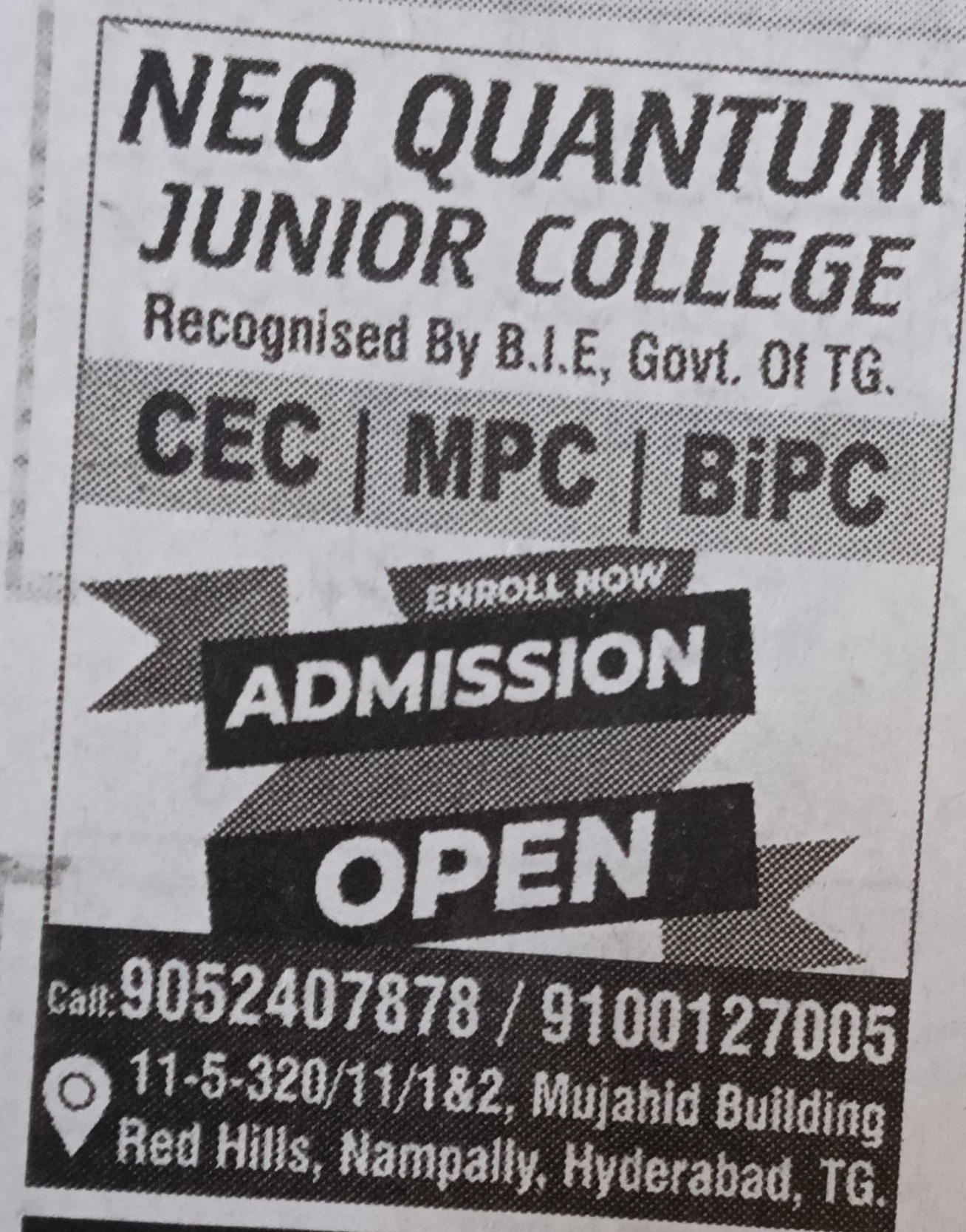 ADMISSION OPEN FOR COLLEGE