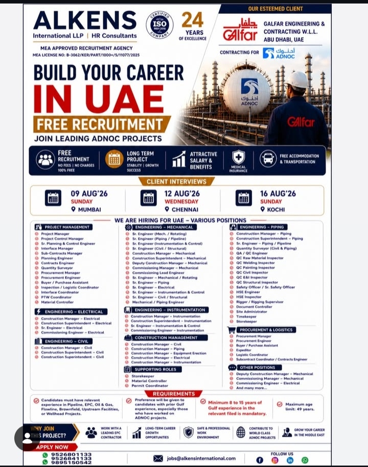 Build Your Career in UAE: Galfar Engineering & Contracting Vacancies