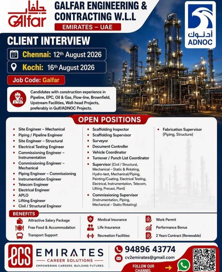 Career Opportunities in UAE: Galfar Hiring Now for ADNOC Projects!