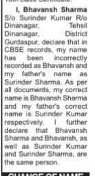 CHANGE OF NAME AFFIDAVIT