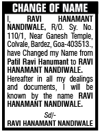Change of Name Notice.