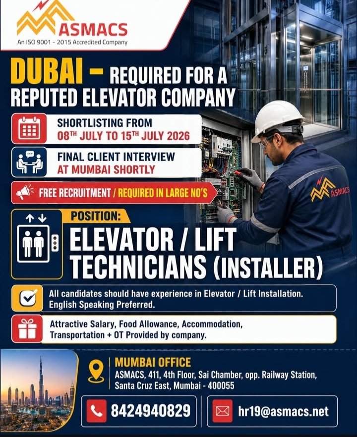 DUBAI- REQUIRED FOR REPUTED COMPANY