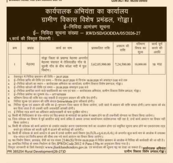 E-Tender Invitation Notice