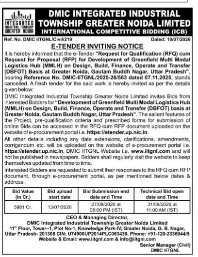 E- TENDER INVITING NOTICE
