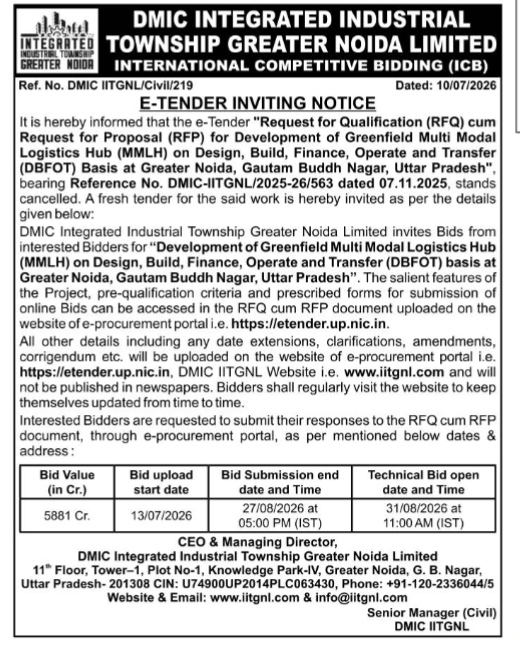 E-TENDER INVITING NOTICE