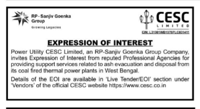 EXPRESSION OF INTEREST: CESC Limited Ash Evacuation and Disposal Support Services