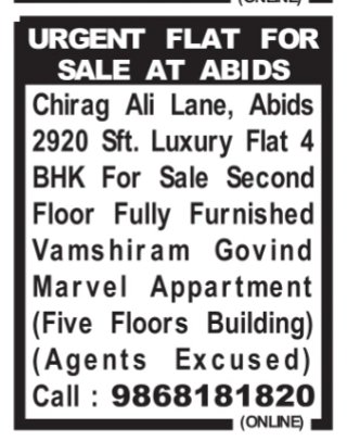 FLAT FOR SALE AT ABIDS