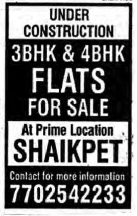 FLAT FOR SALE AT SHAIKPET