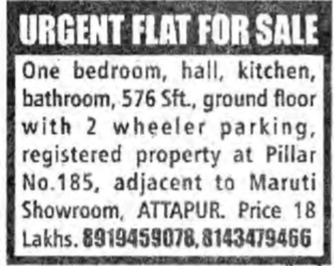 FLAT FOR SALE