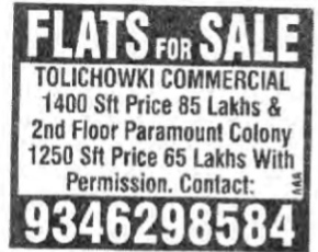 Flats for Sale in Tolichowki