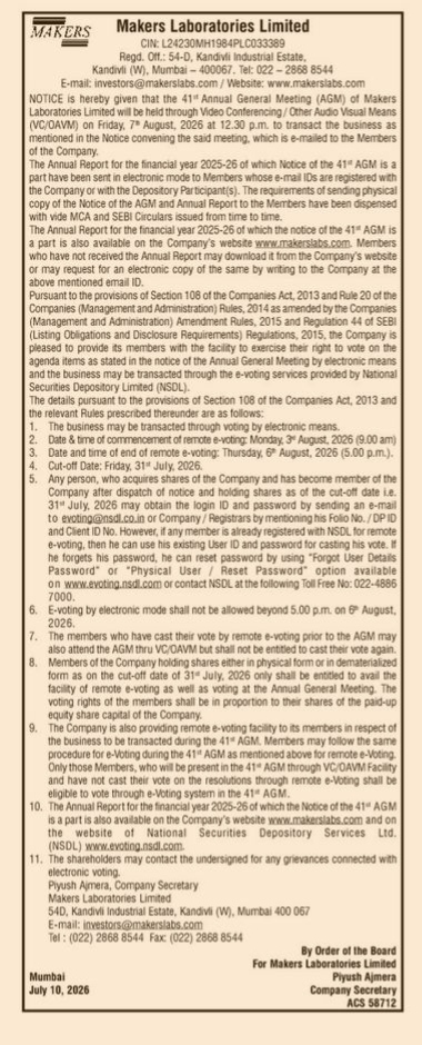 FORMAL GENERAL NOTICE